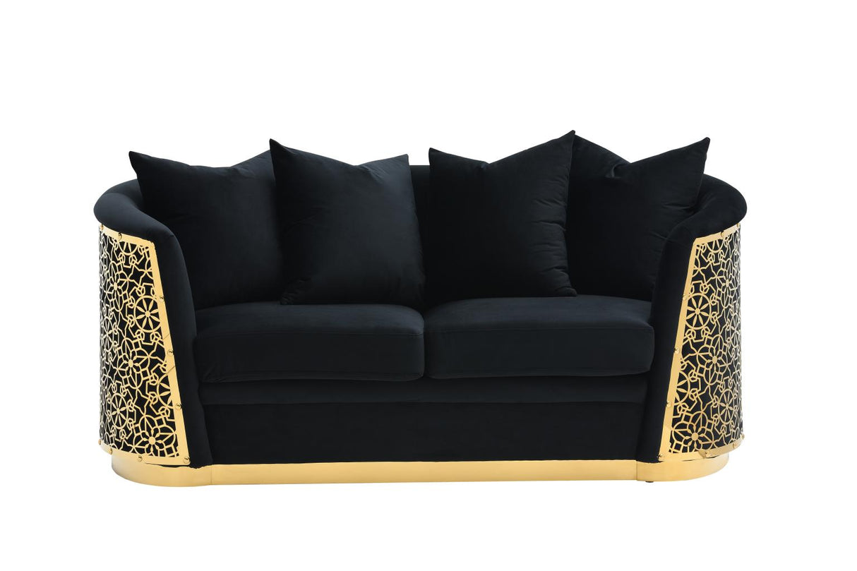 Luciana Black 2-Piece (Sofa, Loveseat)
