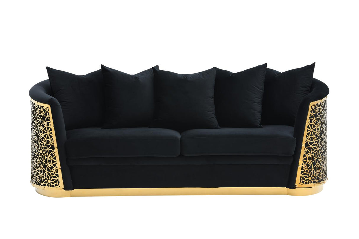 Luciana Black 2-Piece (Sofa, Loveseat)