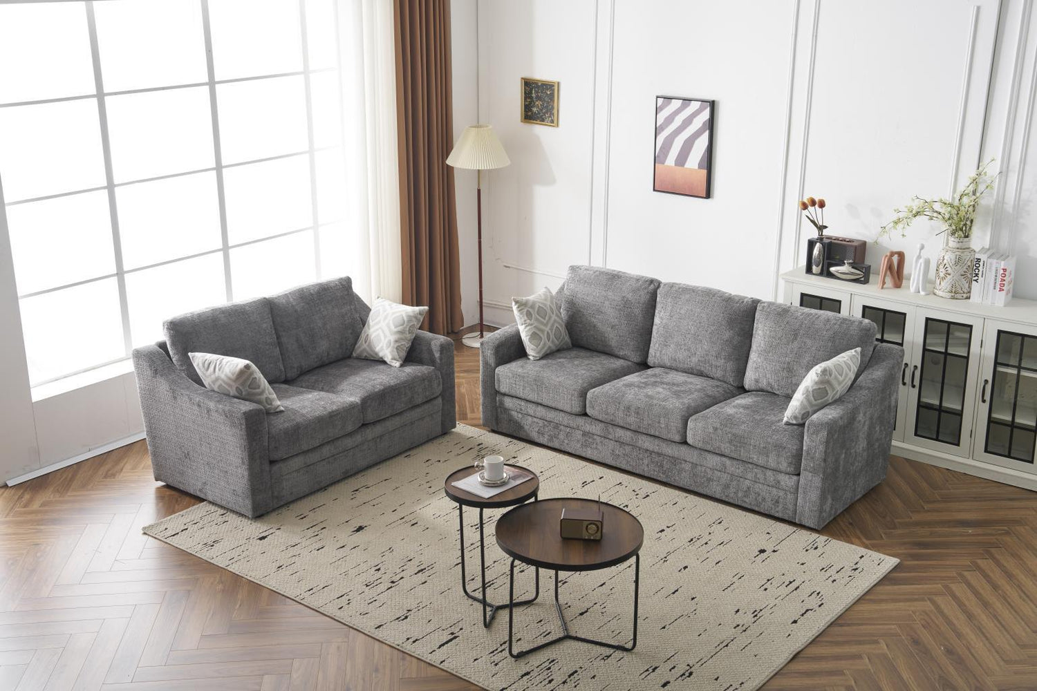 Luca Grey 2-Piece (Sofa, Loveseat)