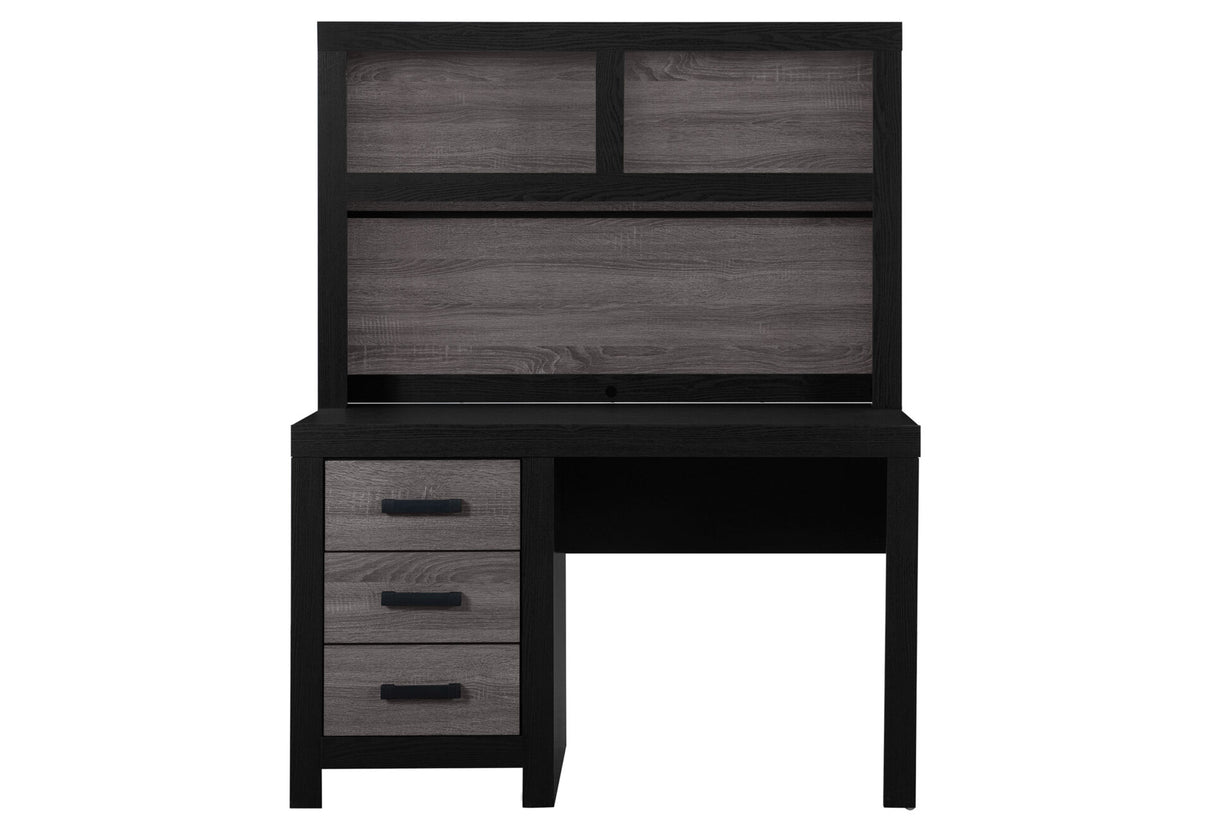Lisbon Grey/Black Twin Bed, Dresser, Mirror and Nightstand