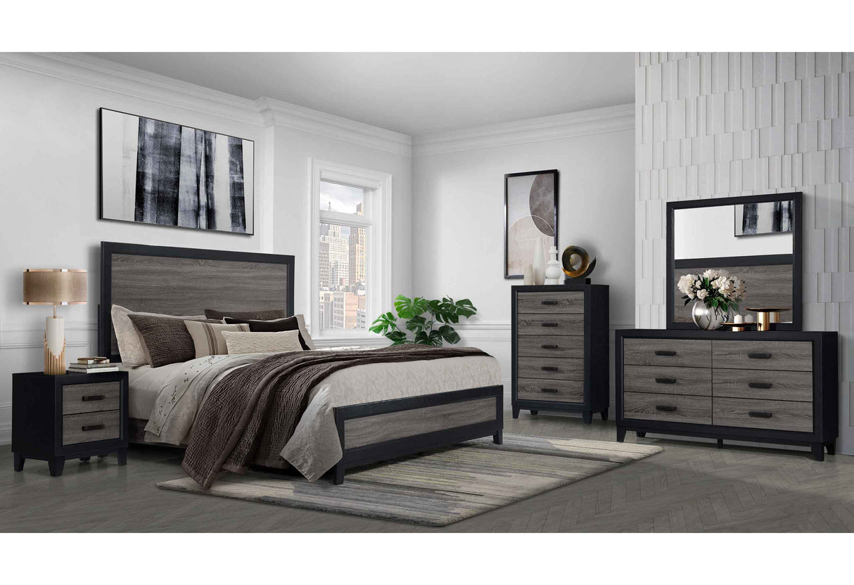 Lisbon Grey/Black Full Bed Group
