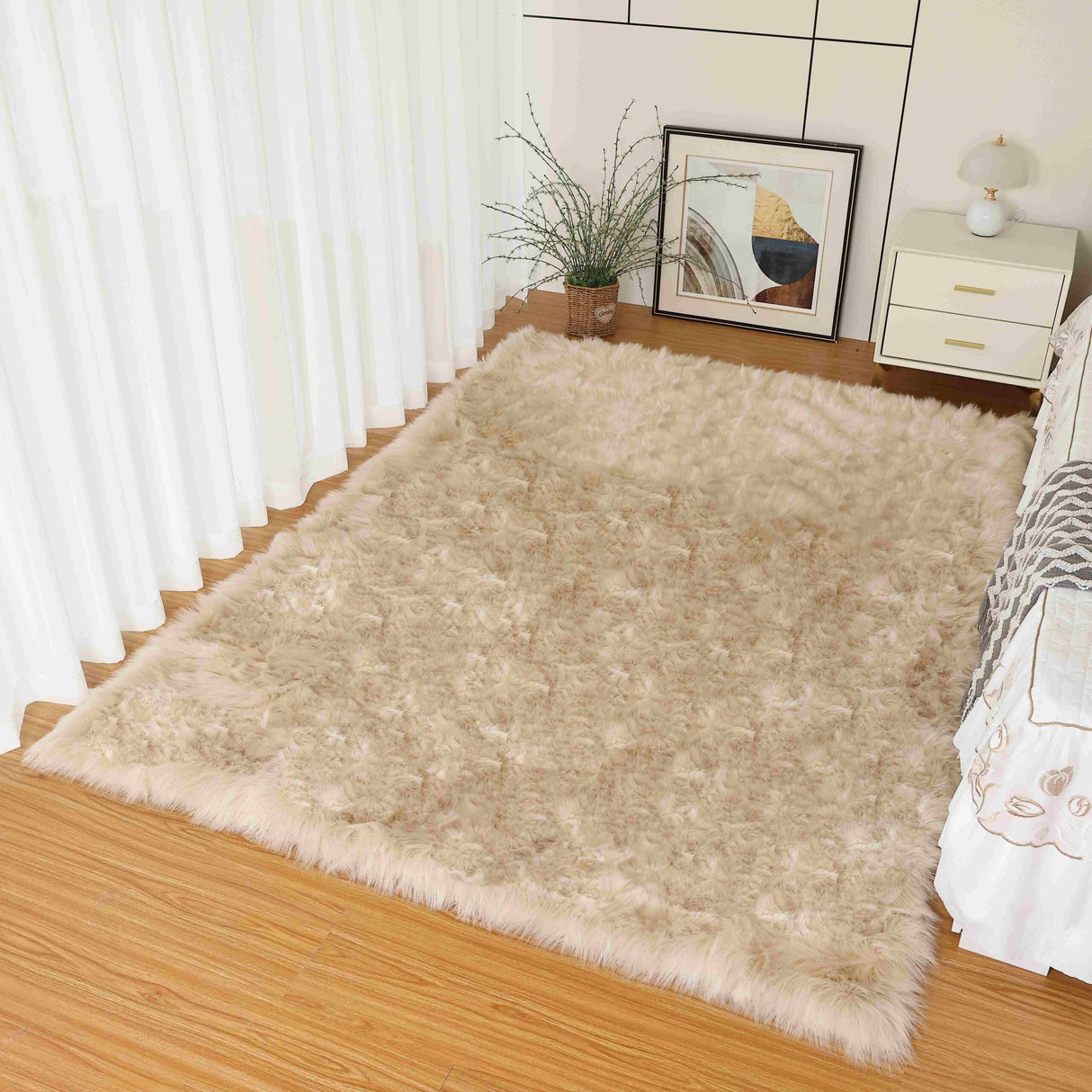 Lush Shaggy Rug Cream