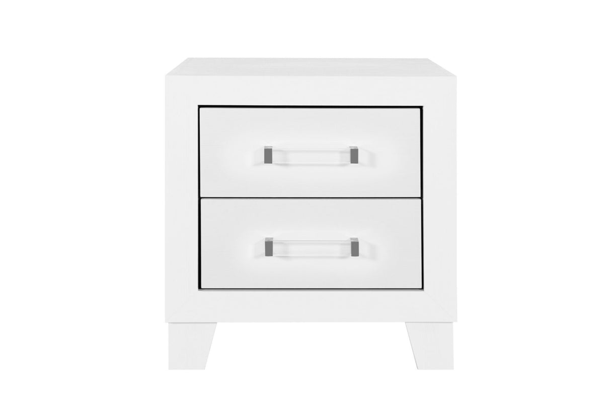 Luccia White Twin Bed Group with LED