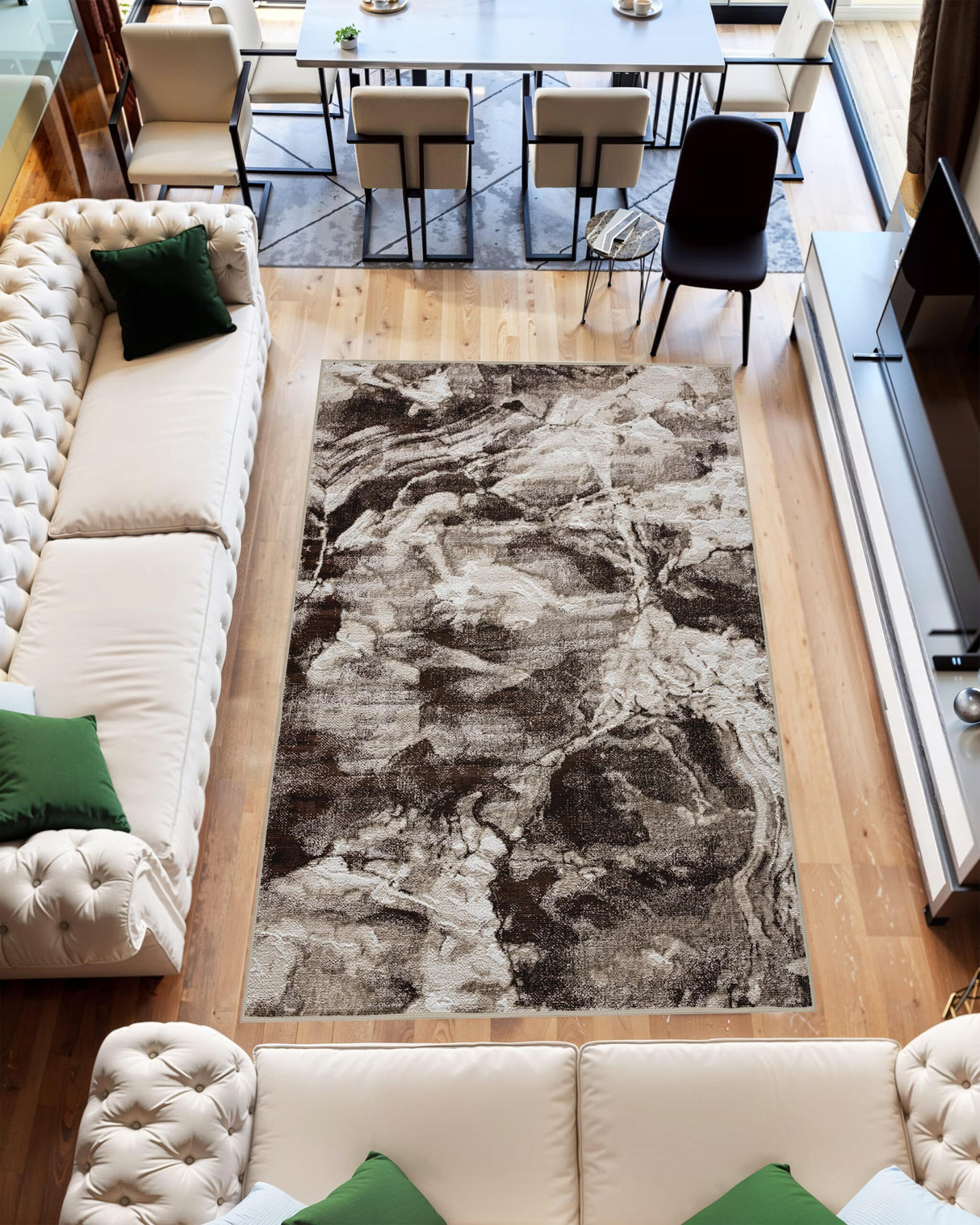 Marble Area Rug 10053 Beige