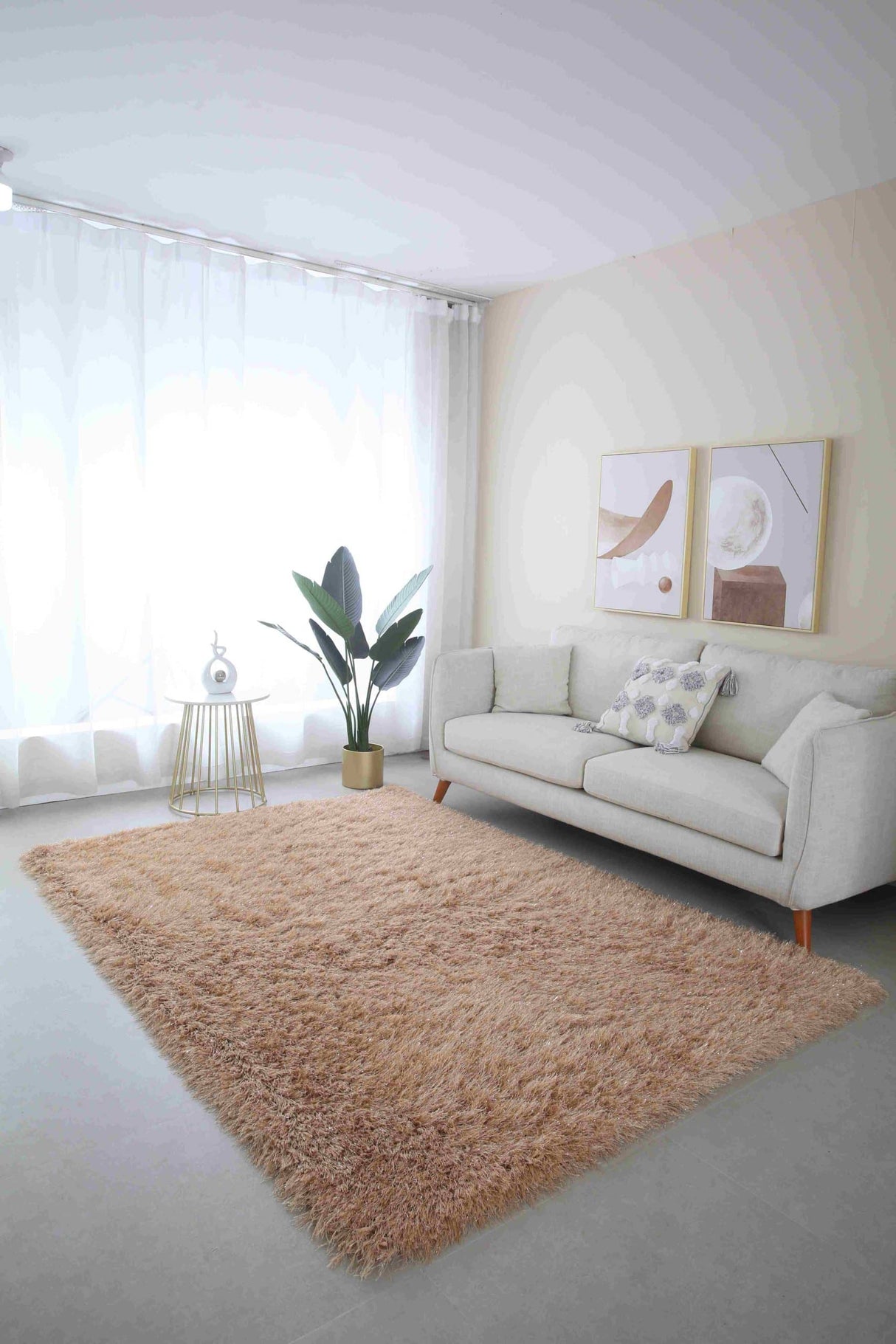 Meilin-S Shaggy Rug Gold