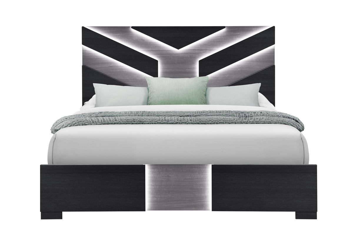 Optimus Black Full Bed with LED