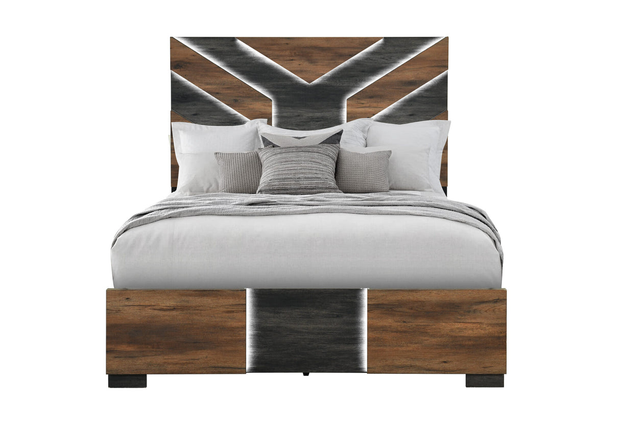 Optimus Brown/Black Queen Bed