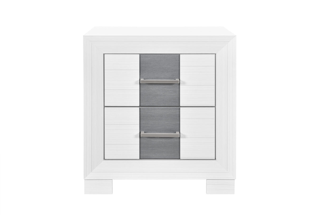 Optimus White/Grey Nightstand