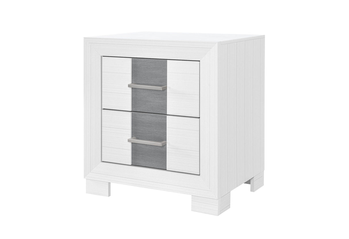 Optimus White/Grey Nightstand