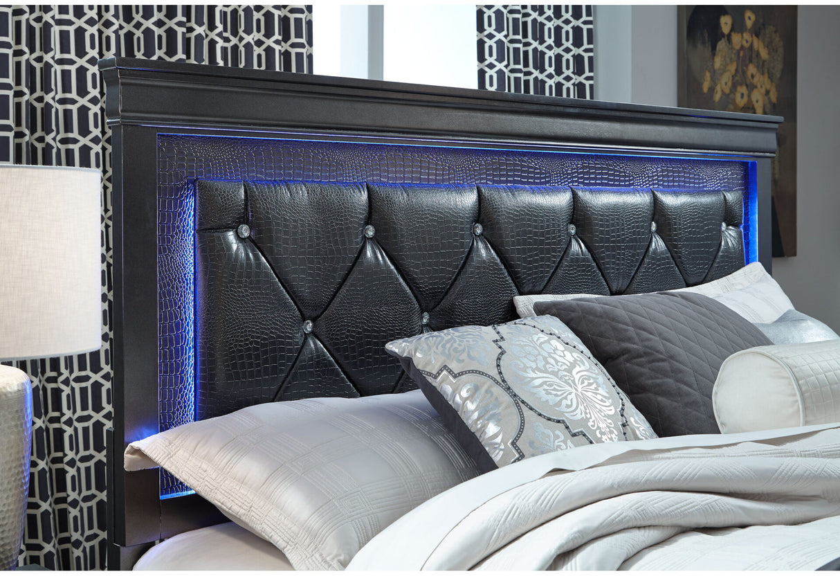 Pompei Metallic Grey Queen Bed with LED