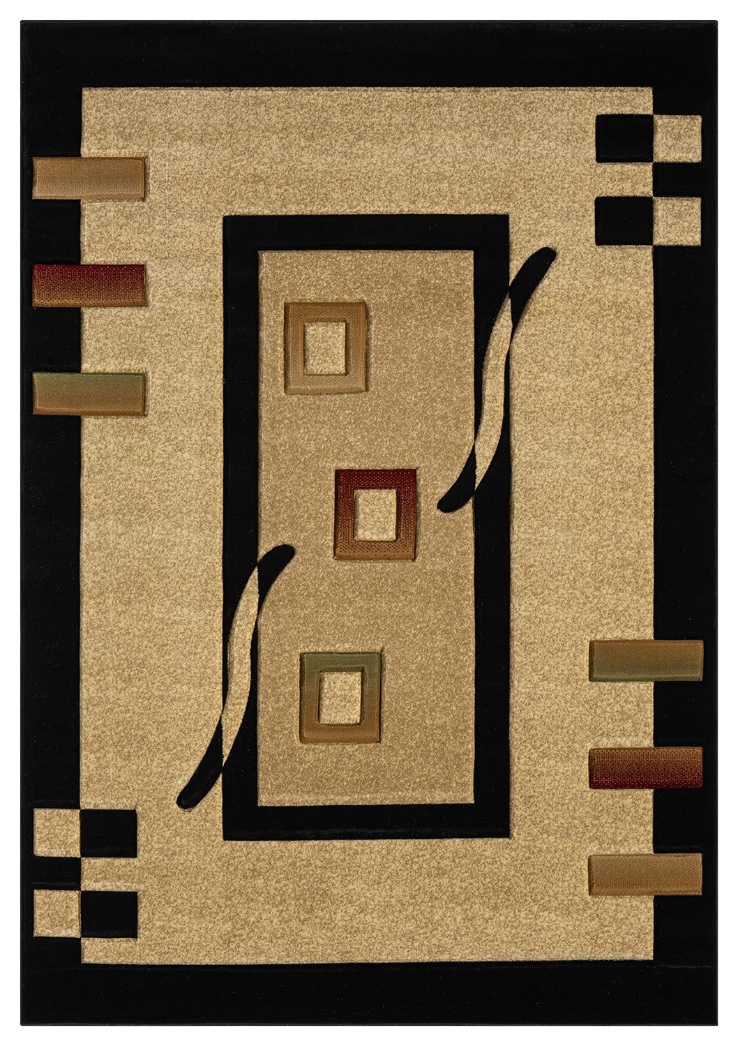 Premium Area Rug 1347 Black