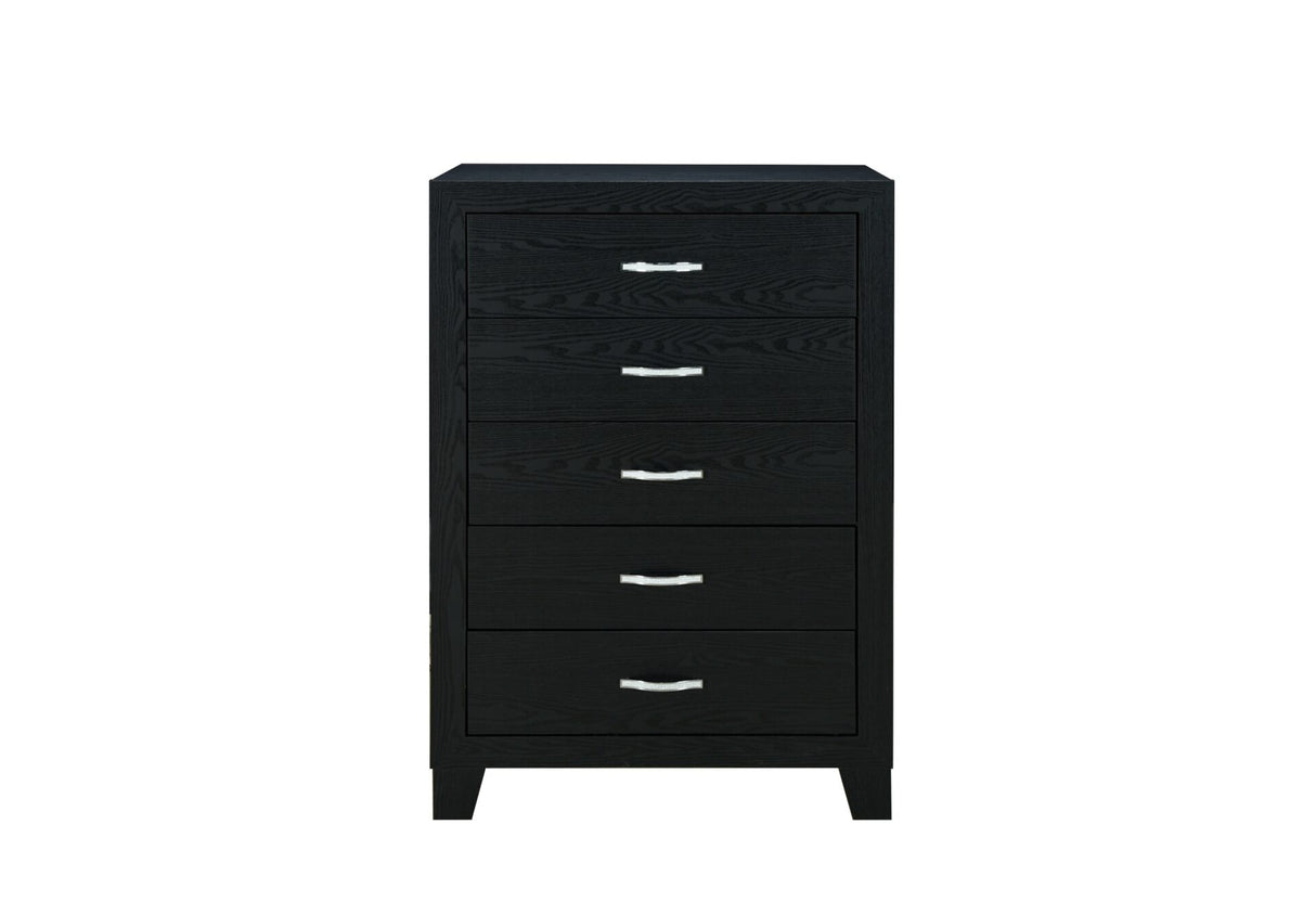 Reid Black Queen Bed Group with LED