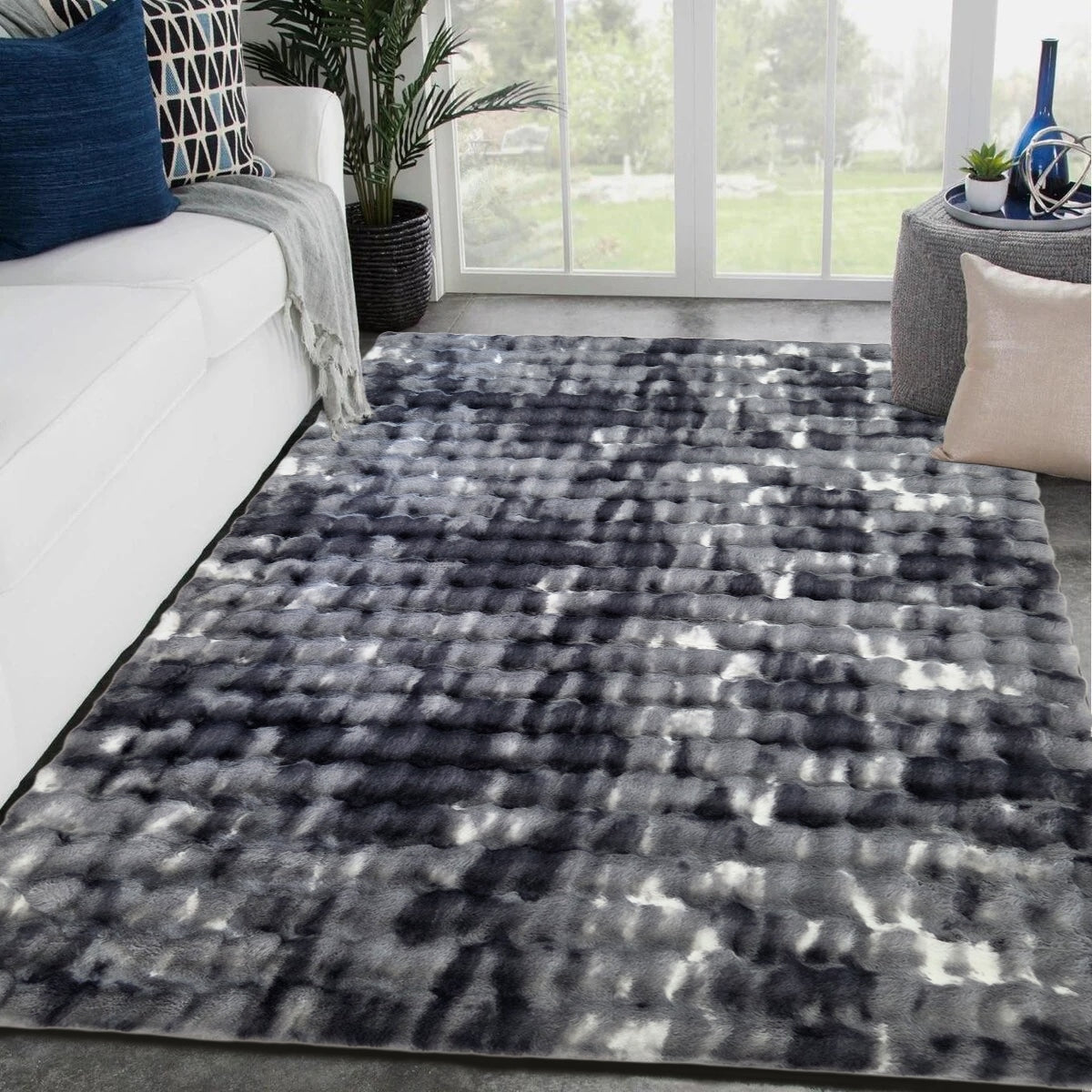Nablus Shaggy Rug Dark Grey