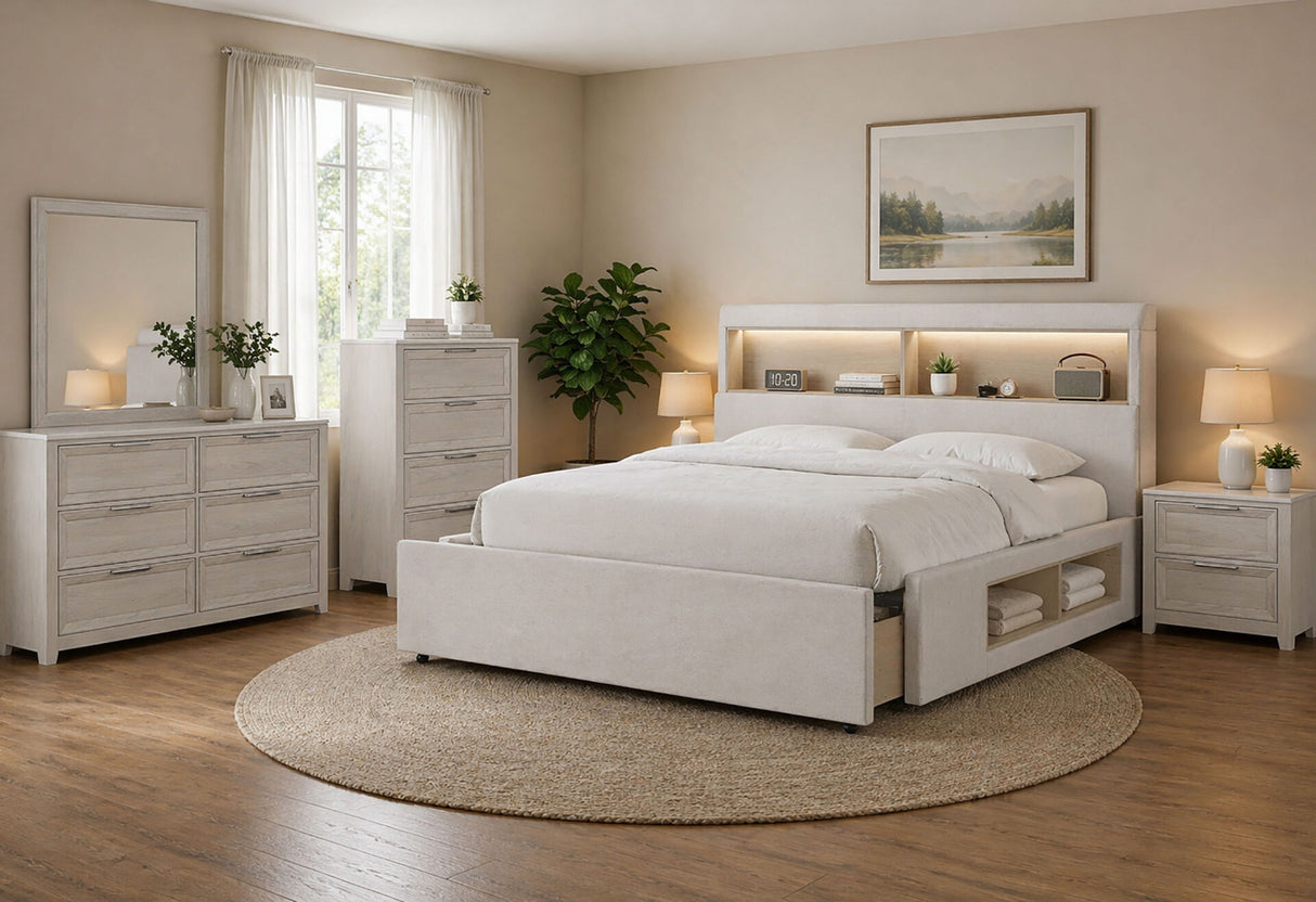 Sadie/Mariah Beige King Bed Group