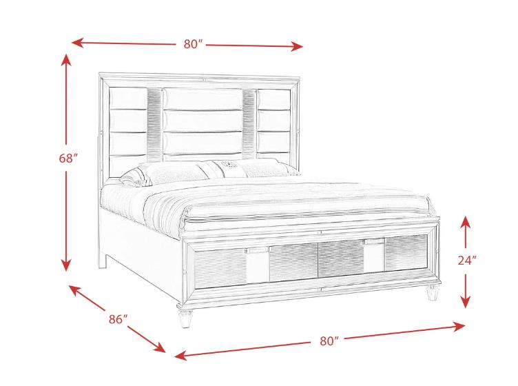 Gina White 4-Piece (King Bed, Dresser, Mirror, Nightstand)