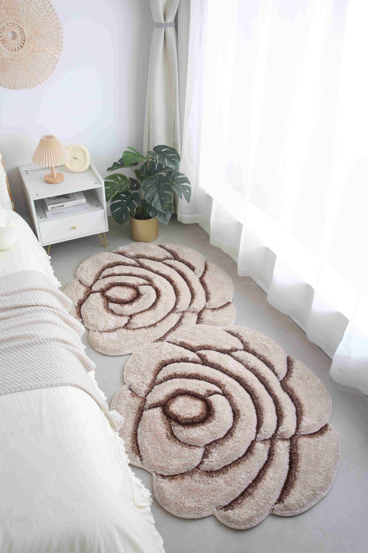 Faux Fur Rug Double Rose