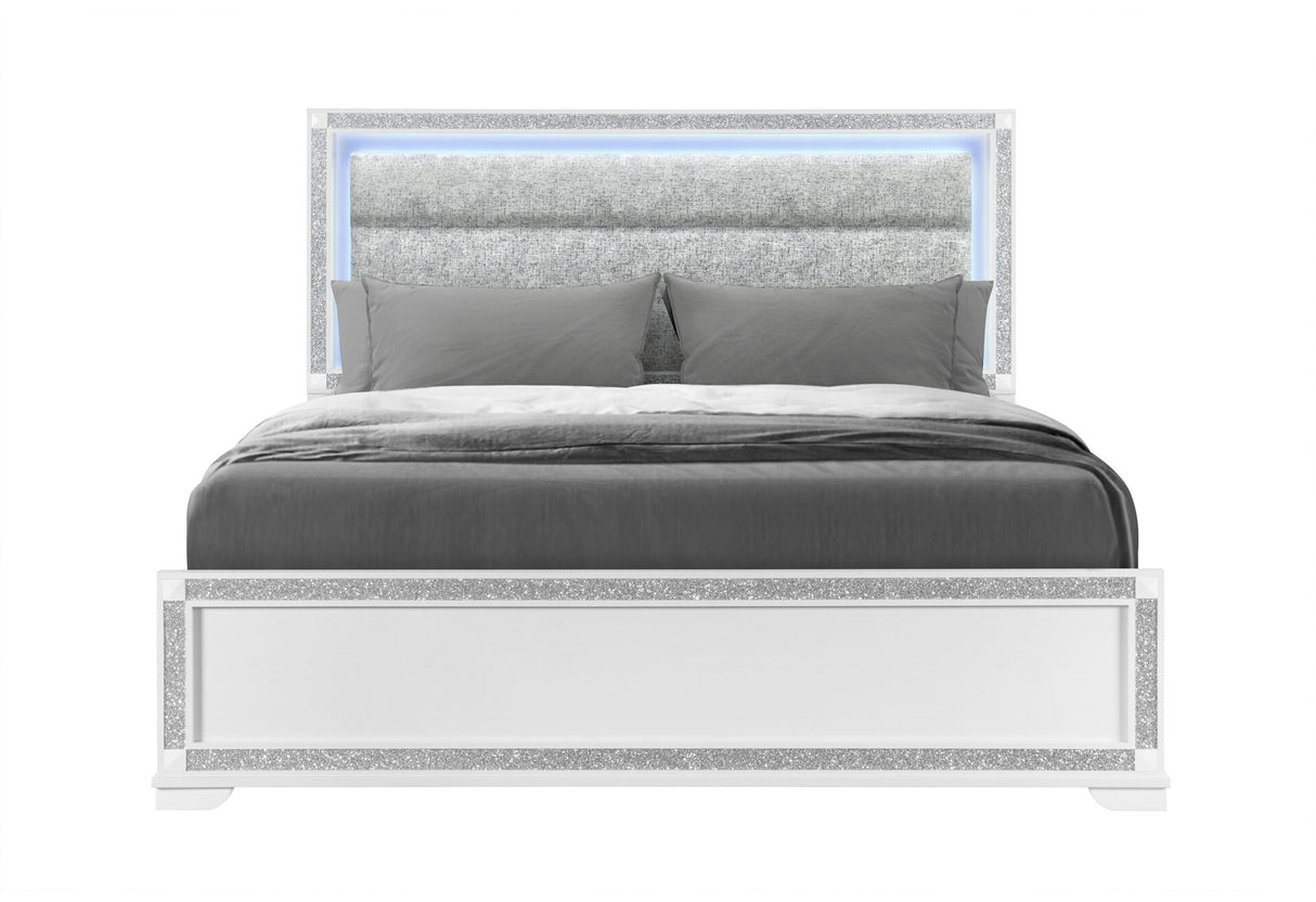 Soleil White King Bed