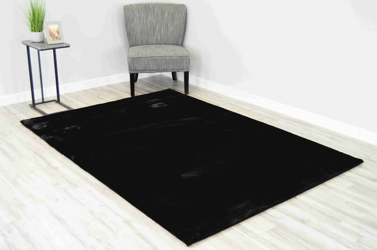 Timmy Shaggy Rug Black
