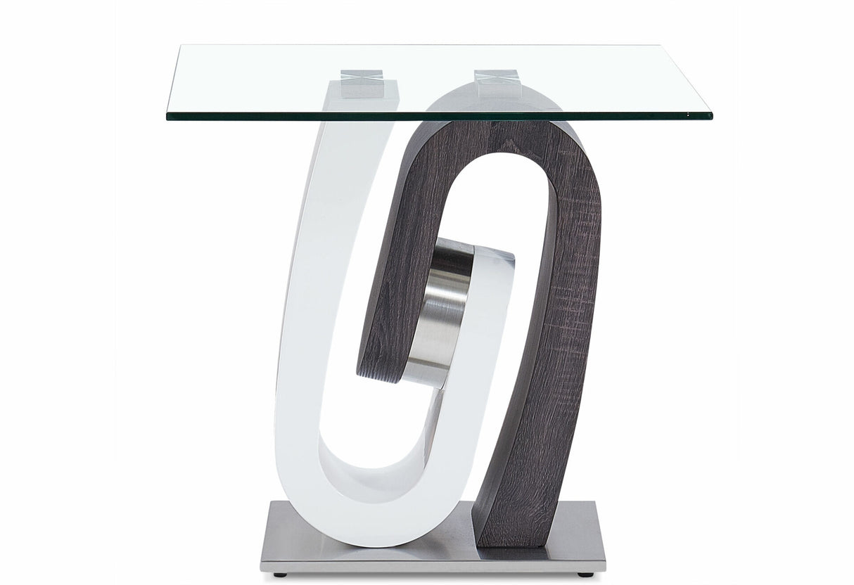 Monaco White End Table Column