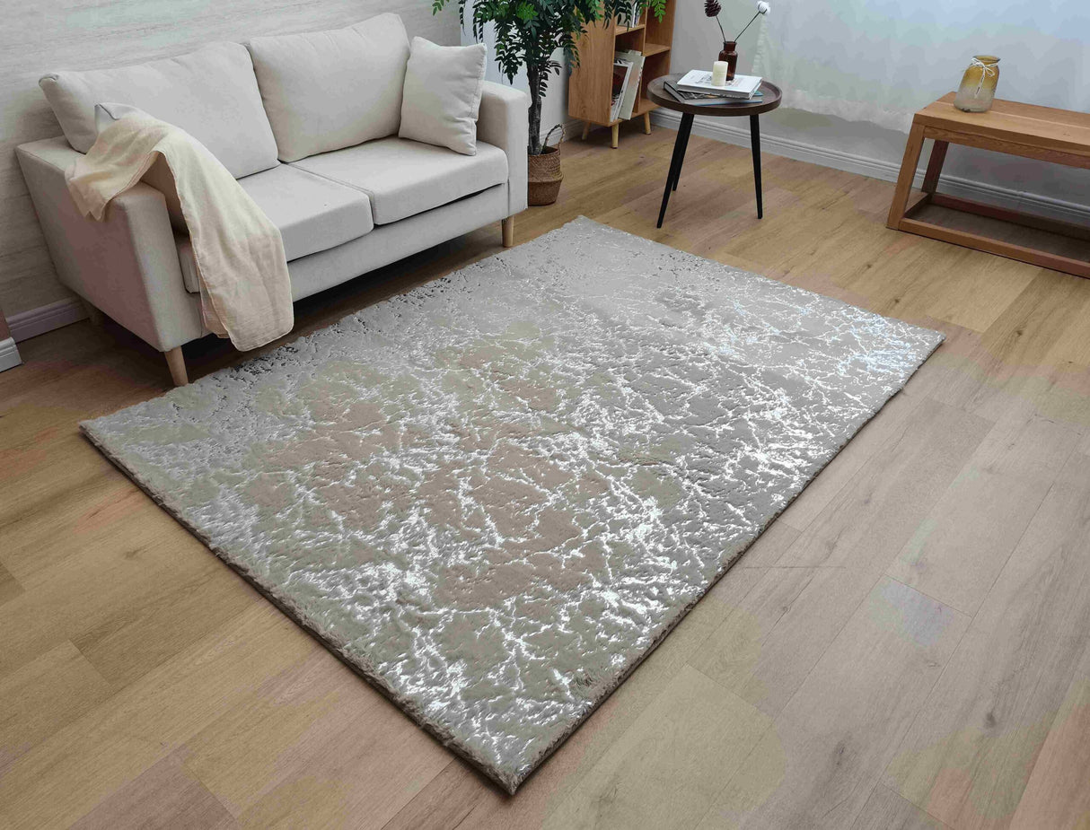 Timmy-S Shaggy Rug Td3396-B13-Dk.Beige+Silver Beige