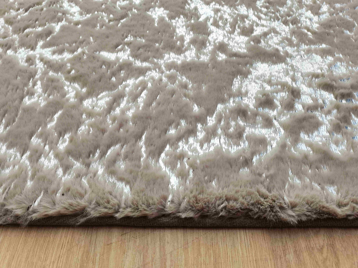 Timmy-S Shaggy Rug Td3396-B13-Dk.Beige+Silver