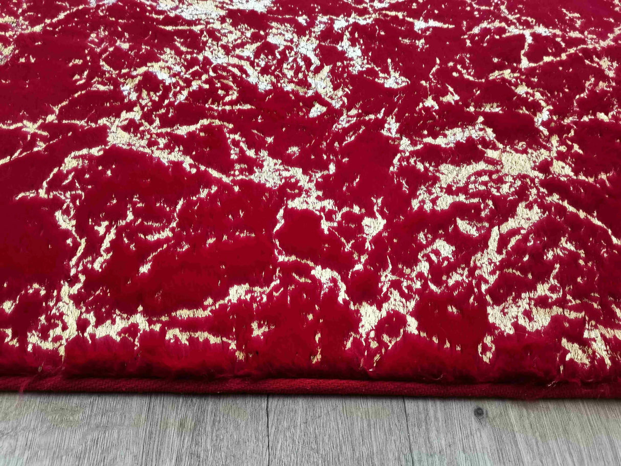 Timmy-S Shaggy Rug Td3396-B5-Red+Gold