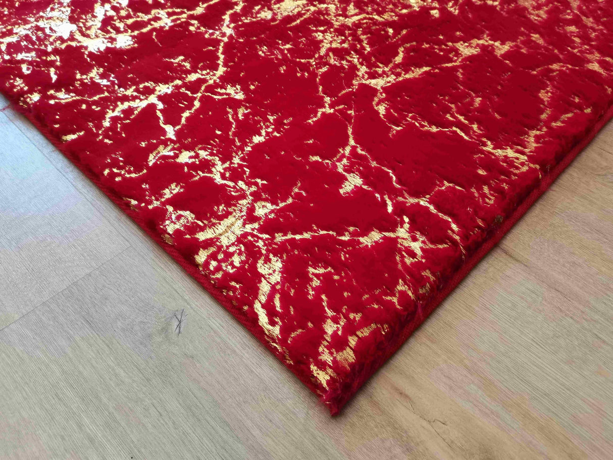 Timmy-S Shaggy Rug Td3396-B5-Red+Gold