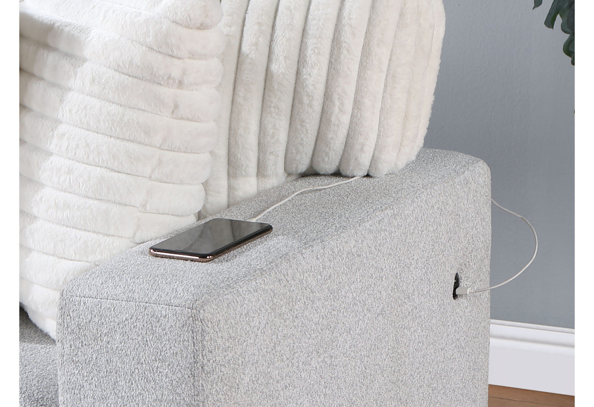 U0204 Light Grey/White Reversible Pull Out Sofa Bed