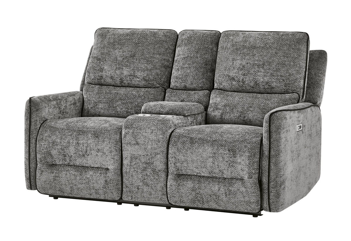 U2203 Dark Grey Power Reclining Sofa/Power Console Reclining Loveseat/Power Recliner