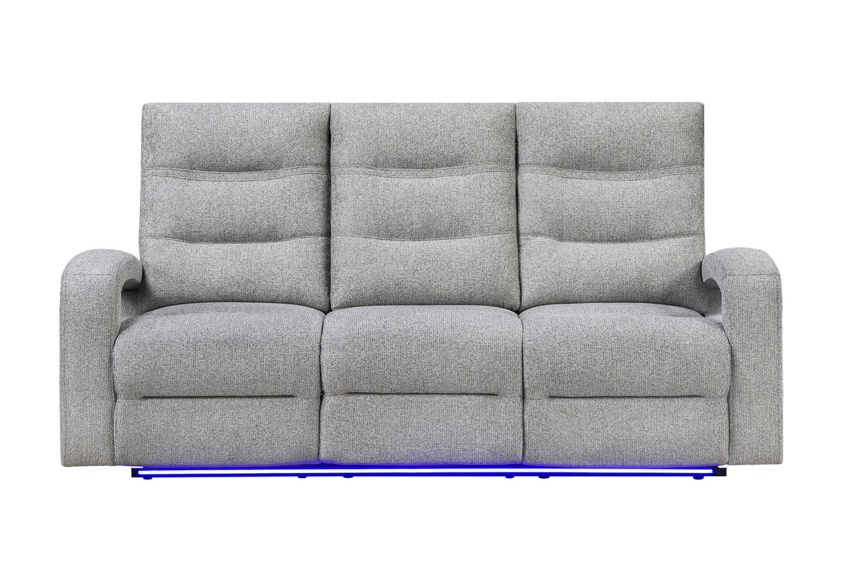 U6611 Grey 15 Power Reclining Sofa with LED