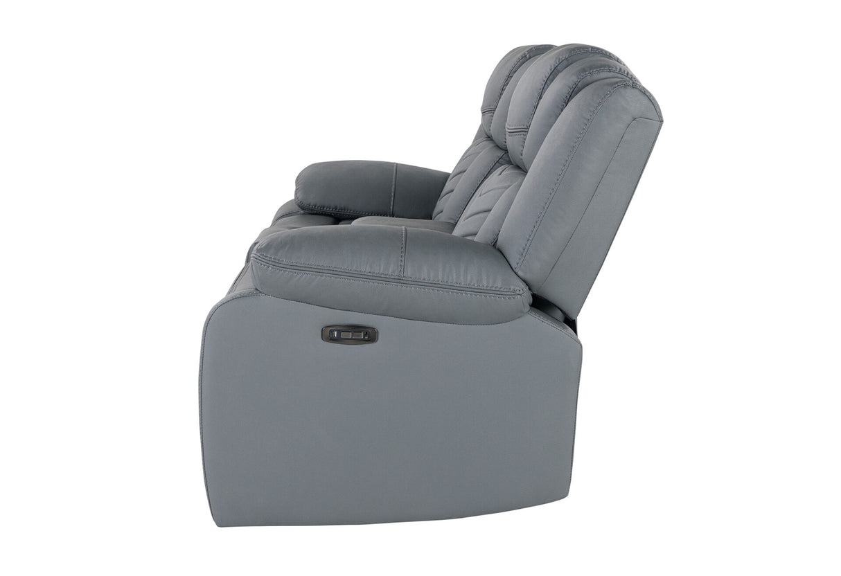 U7069 Grey 10 Power Console Reclining Loveseat with LED and Immersive Sound