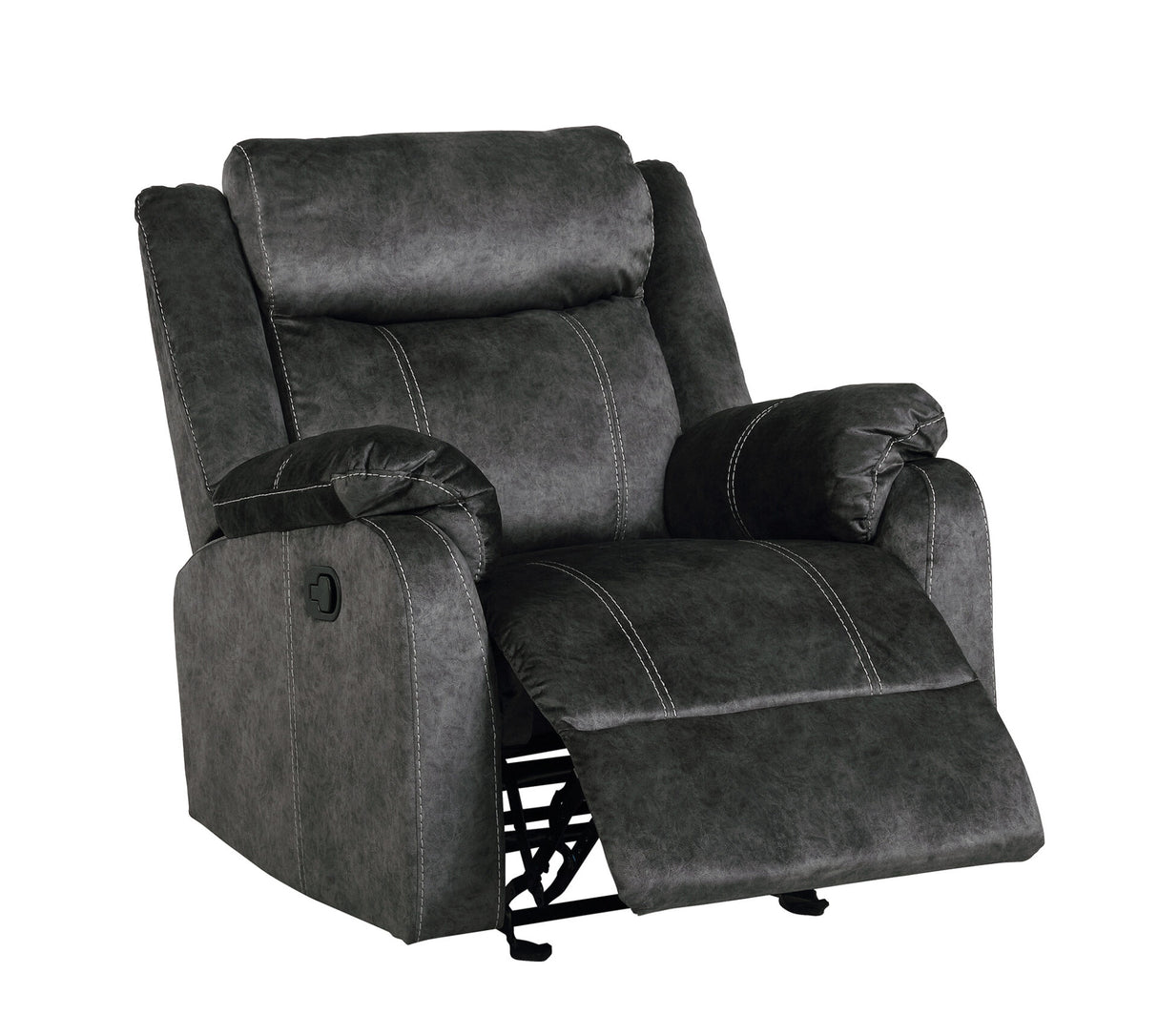 U1818 Blanche Charcoal Sectional With Pushback Chaise