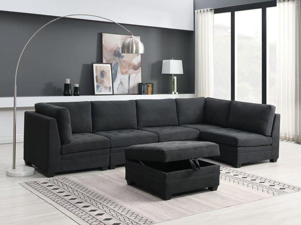 Soren Black 6 Piece Sectional