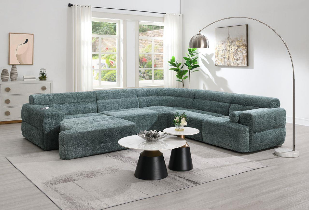 L327 4-Piece Modular Sectional - Turquoise