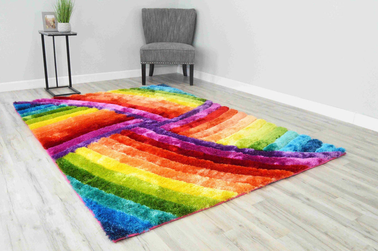 3d Shaggy Area Rug Z009 Multi