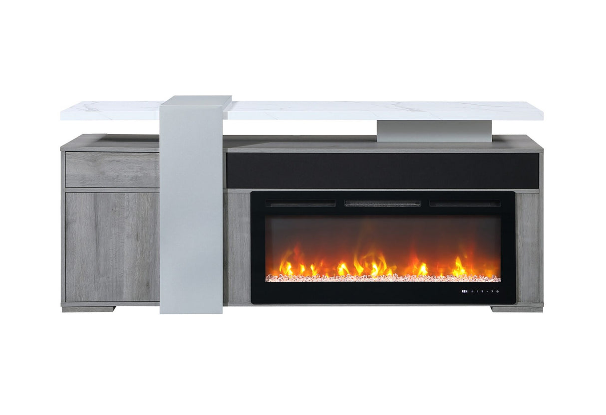 Zoro Grey 76" Entertainment Unit with Bluetooth Speaker