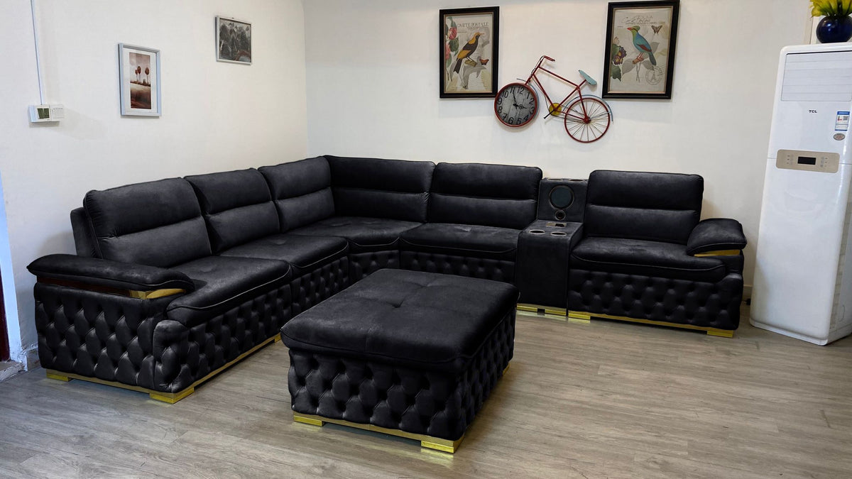 MS2222 BLACK - 6-Piece Sectional