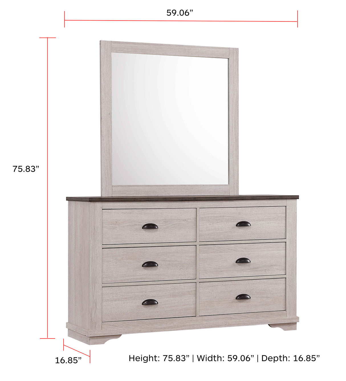 Coralee Dresser - Grey