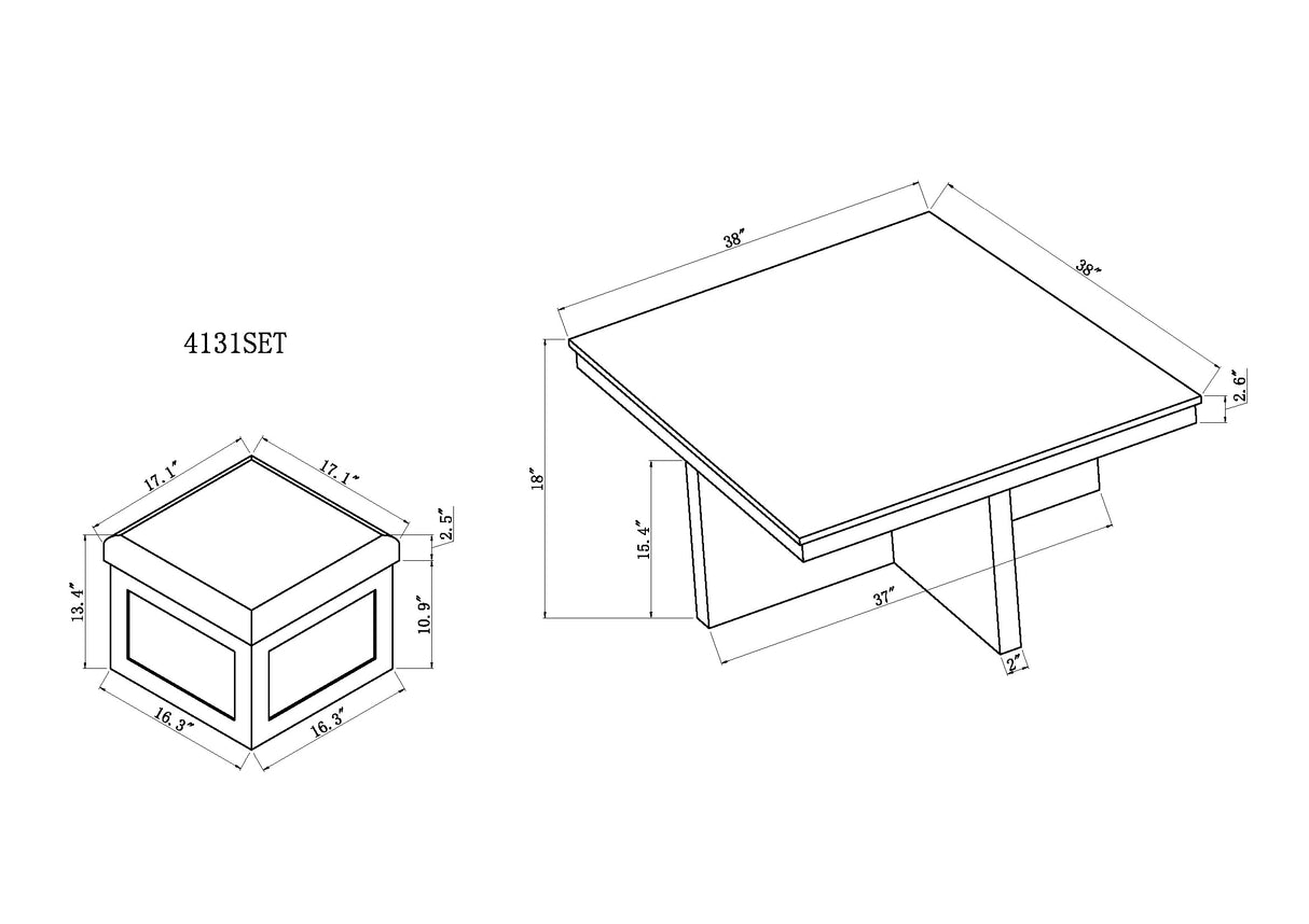 Marta Coffee Table with 4 Storage Ottomans