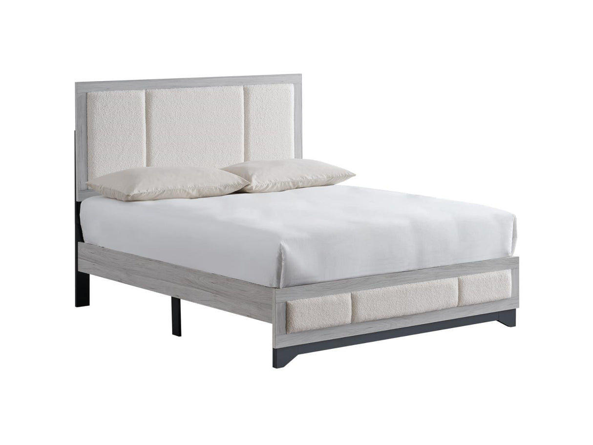 Jouri Light Gray 5-Piece (Twin Bed, Dresser, Mirror, Nightstand, Chest)