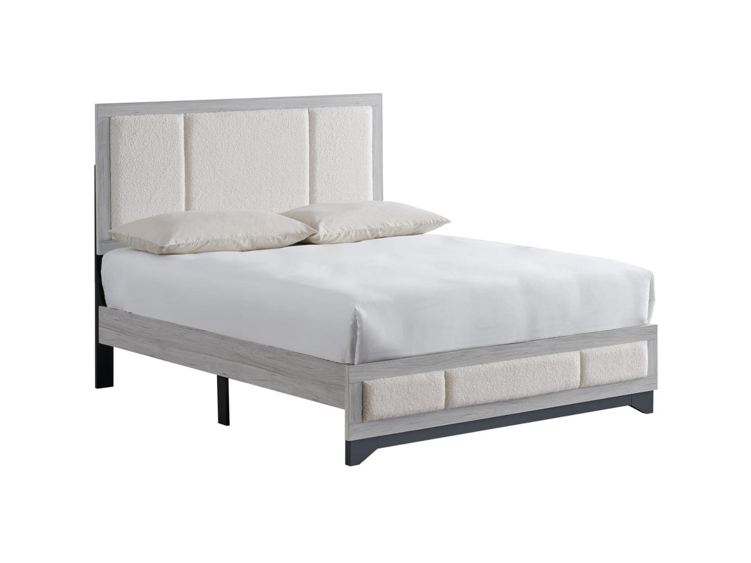 Jouri Light Gray 5-Piece (Twin Bed, Dresser, Mirror, Nightstand, Chest)