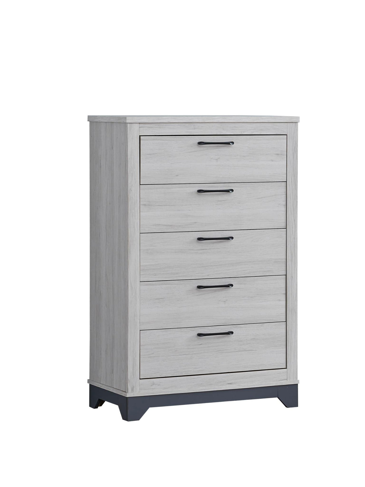 Jouri Light Gray 5-Piece (Twin Bed, Dresser, Mirror, Nightstand, Chest)