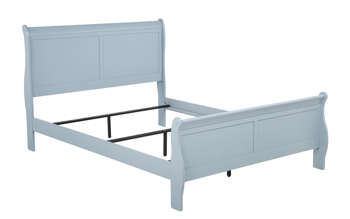 Louis Philip Blue Bedroom Group Queen bed