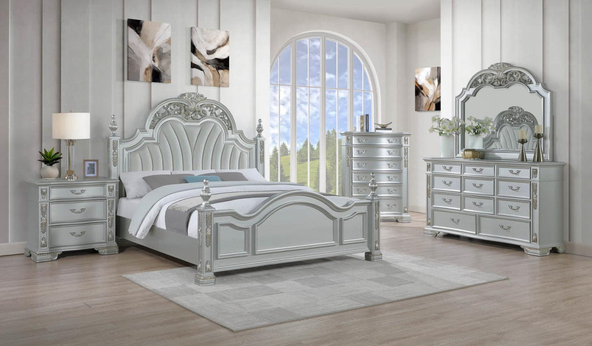 Atlas Queen Bed - Silver