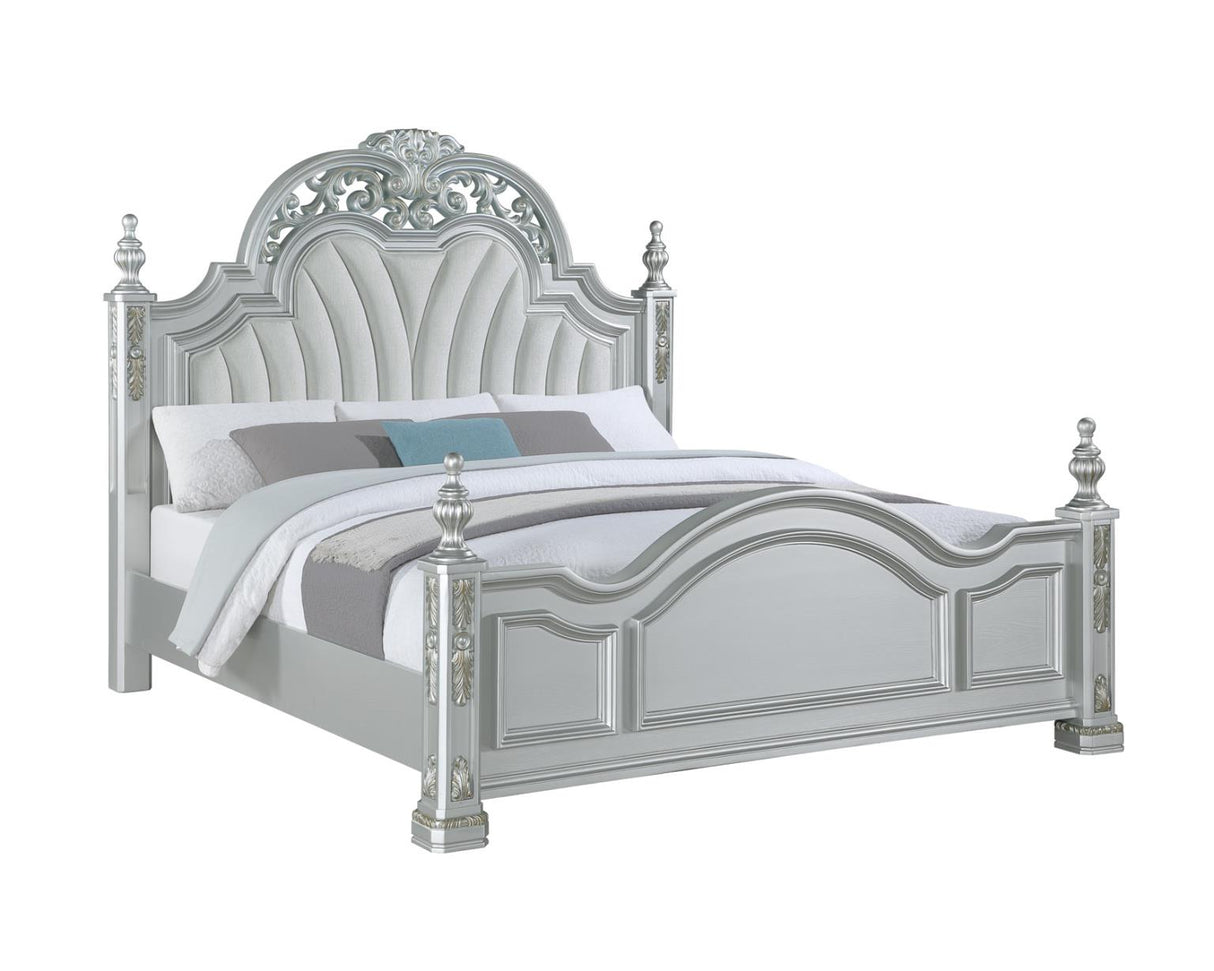 Atlas Silver 3-Piece (King Bed, Dresser, Mirror)