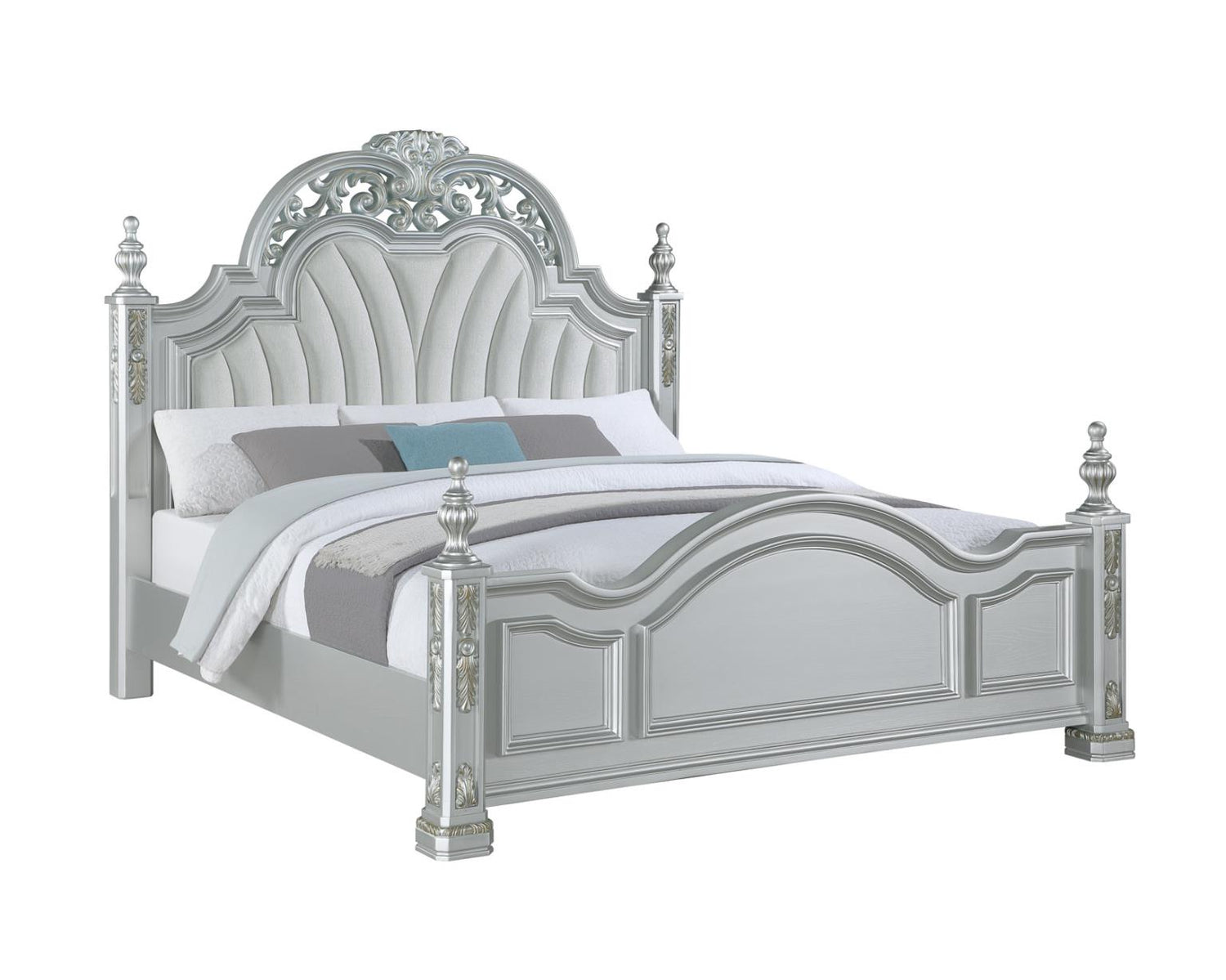 Atlas Silver 3-Piece (King Bed, Dresser, Mirror)