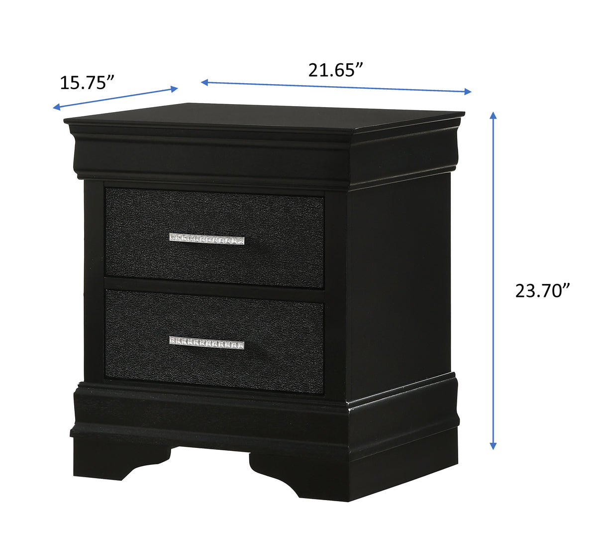 Amalia Black Bedroom Group nightstand