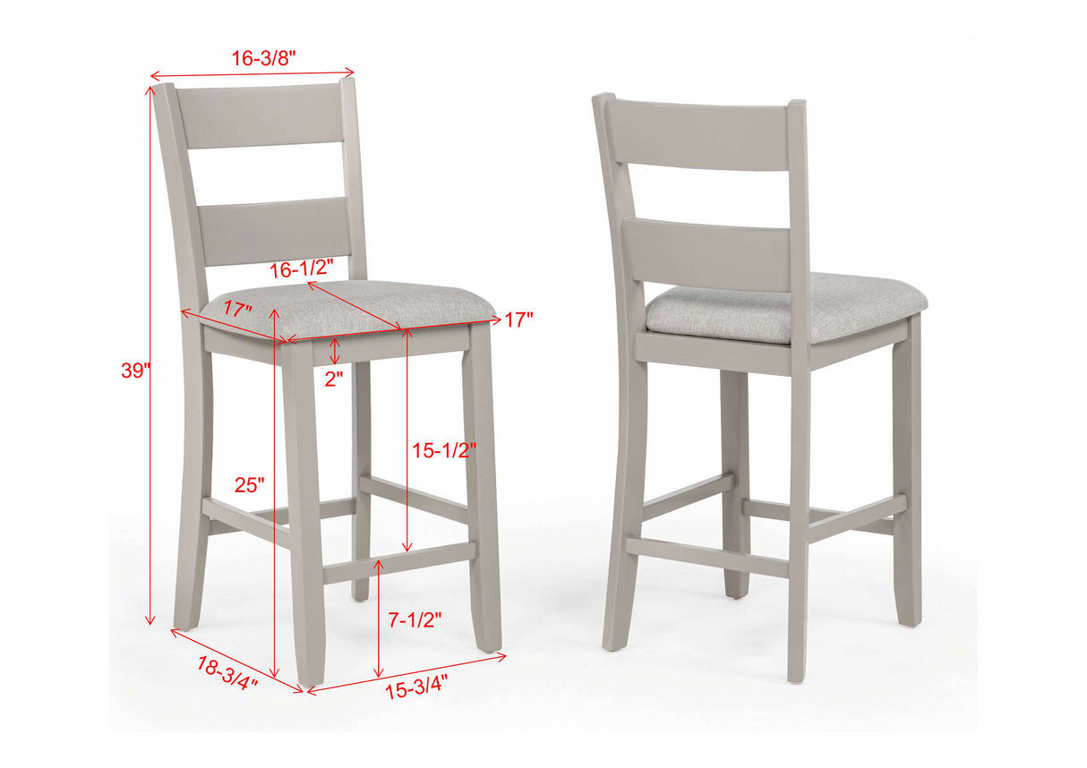Lester 5-Piece Ctr Height Table Set Greige