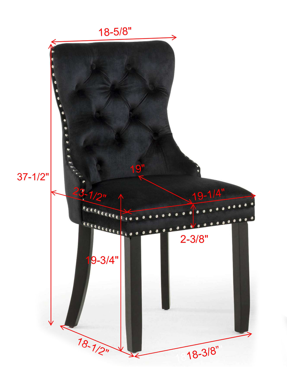 Arabella Accent Chair Black Velvet