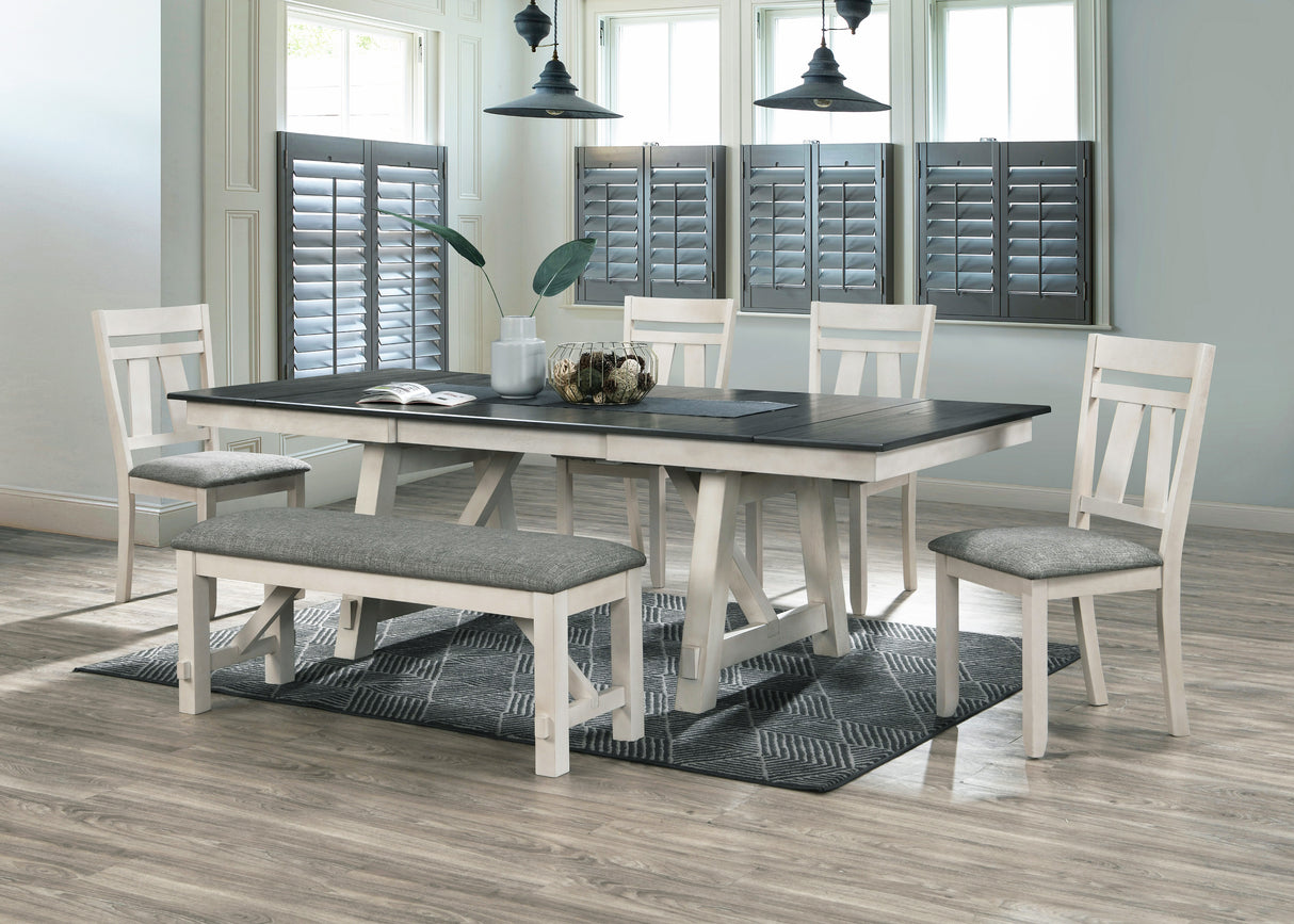 Maribelle 6p with Bench Chalk Warmgrey